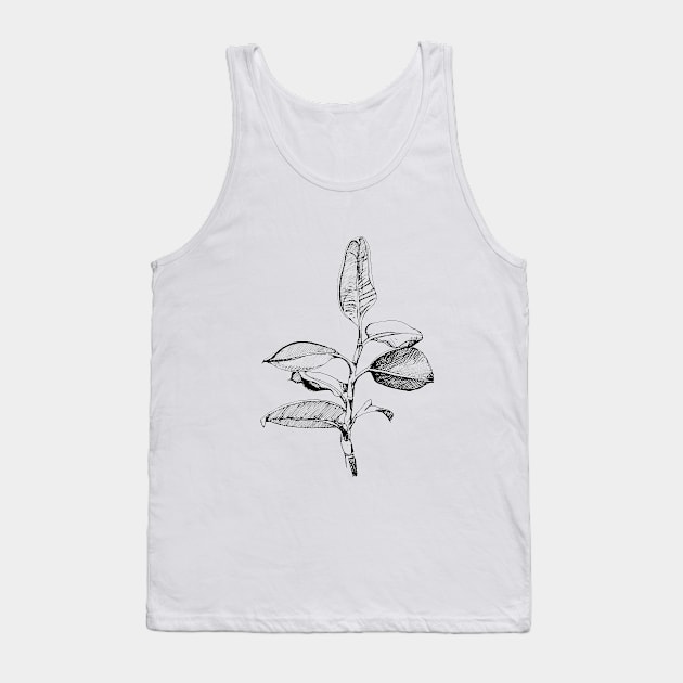 Ficus. Author's drawing. Modern Art. Tank Top by ElizabethArt